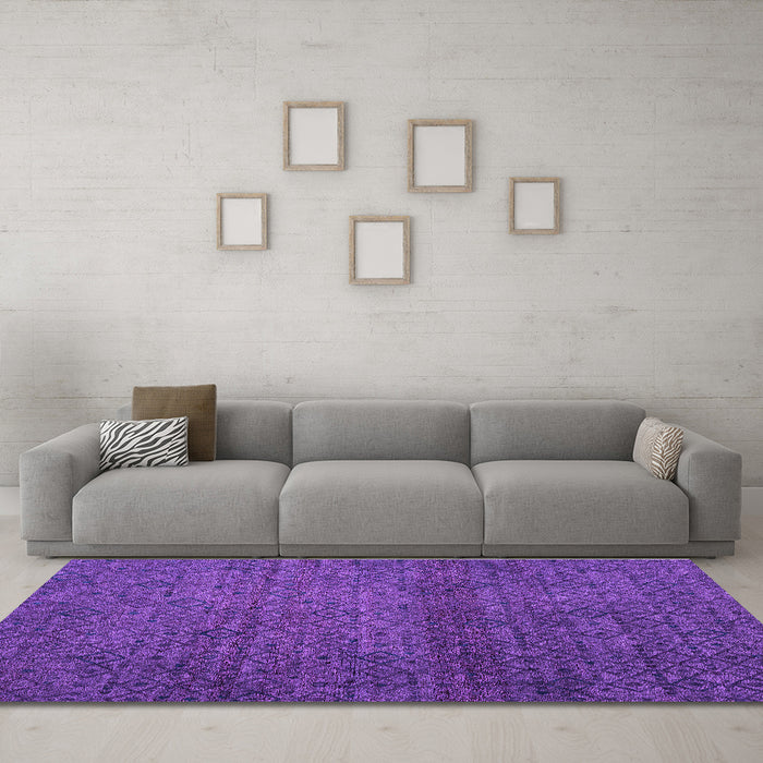 Machine Washable Abstract Purple Modern Area Rugs in a Living Room, wshabs4853pur