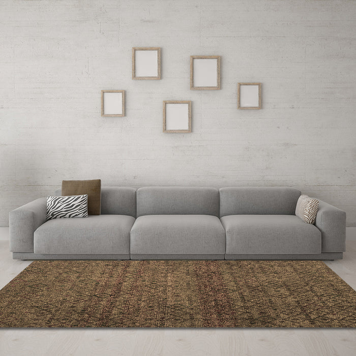 Machine Washable Abstract Brown Modern Rug in a Living Room,, wshabs4853brn