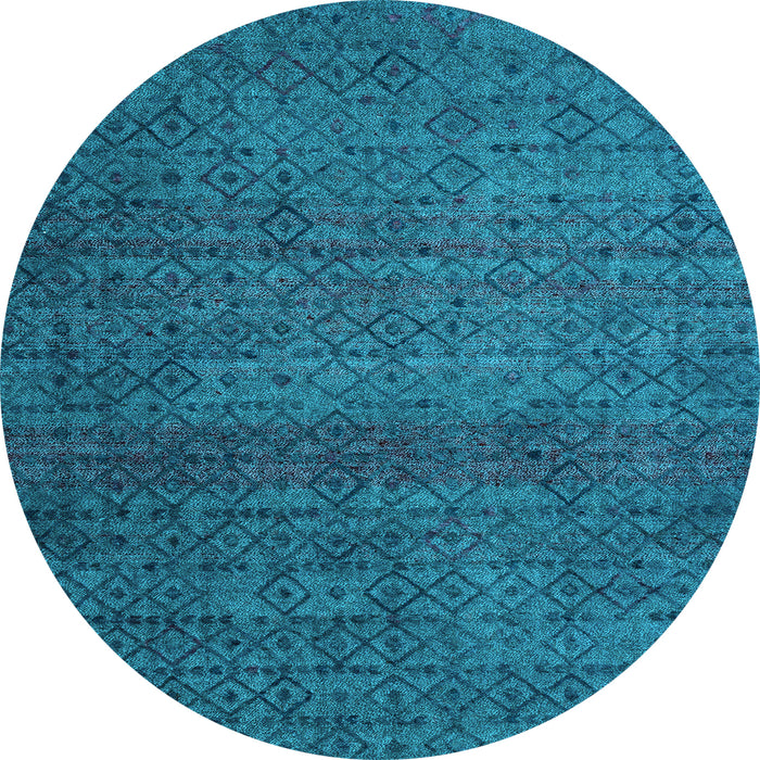 Round Machine Washable Abstract Light Blue Modern Rug, wshabs4853lblu