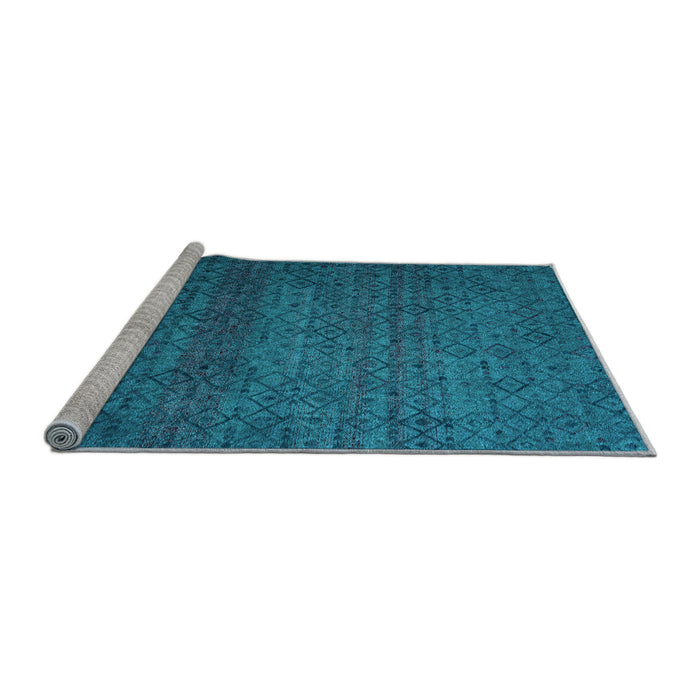 Sideview of Machine Washable Abstract Light Blue Modern Rug, wshabs4853lblu