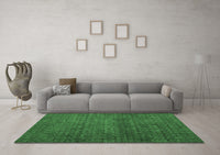 Machine Washable Abstract Emerald Green Modern Rug, wshabs4853emgrn