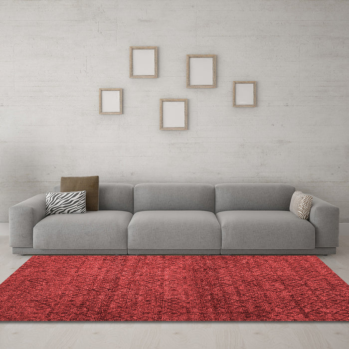 Modern Red Washable Rugs
