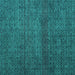 Square Machine Washable Abstract Turquoise Modern Area Rugs, wshabs4853turq