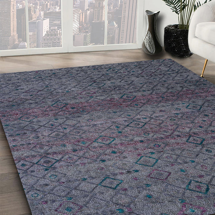 Machine Washable Abstract Slate Gray Rug in a Family Room, wshabs4853