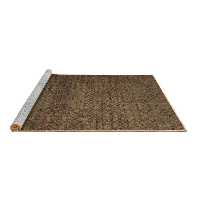 Sideview of Machine Washable Abstract Brown Modern Rug, wshabs4853brn