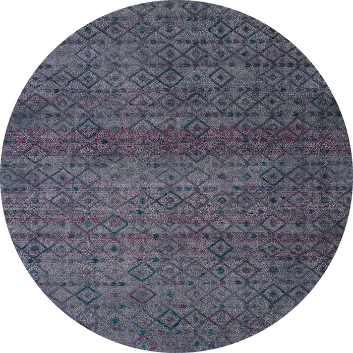 Round Machine Washable Abstract Slate Gray Rug, wshabs4853