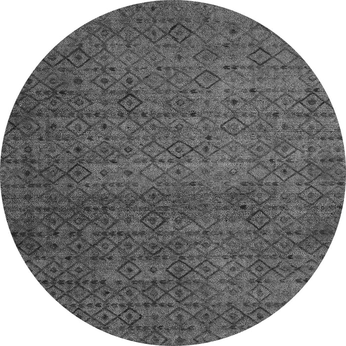Round Abstract Gray Modern Rug, abs4853gry