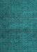 Machine Washable Abstract Turquoise Modern Area Rugs, wshabs4853turq