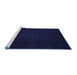 Sideview of Machine Washable Abstract Blue Modern Rug, wshabs4854blu