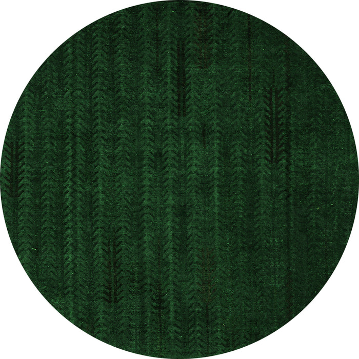 Round Machine Washable Abstract Green Modern Area Rugs, wshabs4854grn