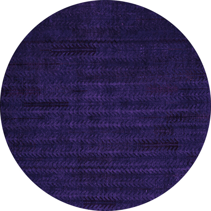 Round Machine Washable Abstract Purple Modern Area Rugs, wshabs4854pur