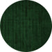 Round Abstract Green Modern Rug, abs4854grn