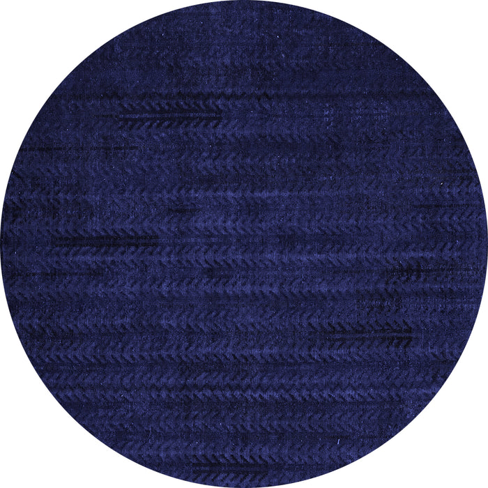 Round Abstract Blue Modern Rug, abs4854blu