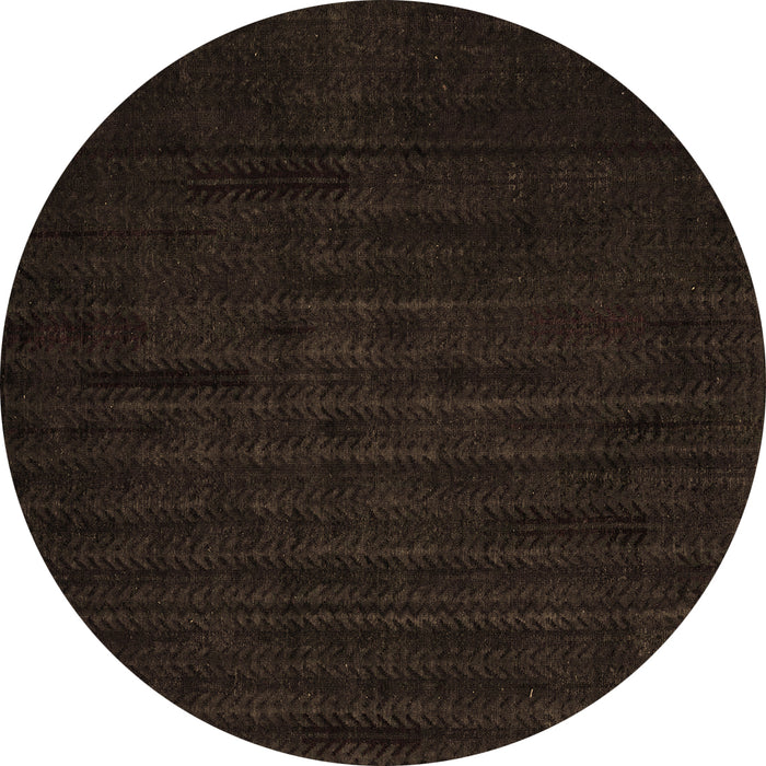 Round Machine Washable Abstract Brown Modern Rug, wshabs4854brn