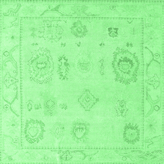 Square Oriental Emerald Green Traditional Rug, abs4855emgrn