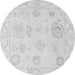 Round Oriental Gray Traditional Rug, abs4855gry