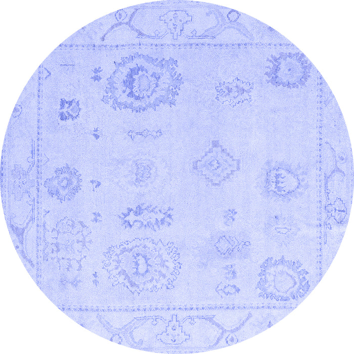 Round Oriental Blue Traditional Rug, abs4855blu