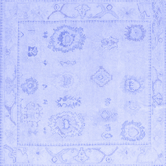 Square Machine Washable Oriental Blue Traditional Rug, wshabs4855blu