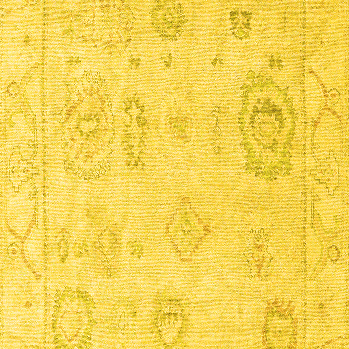 Machine Washable Oriental Yellow Traditional Rug, wshabs4855yw