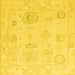 Square Oriental Yellow Traditional Rug, abs4855yw