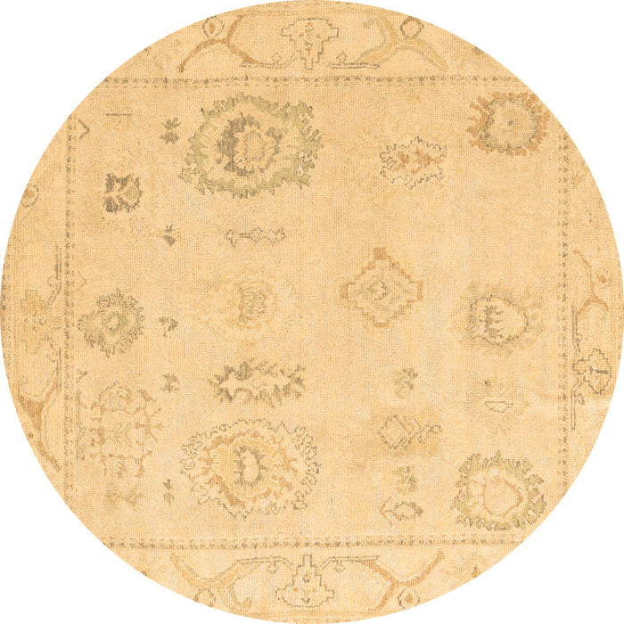 Round Machine Washable Oriental Brown Traditional Rug, wshabs4855brn