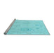 Sideview of Machine Washable Oriental Light Blue Traditional Rug, wshabs4855lblu