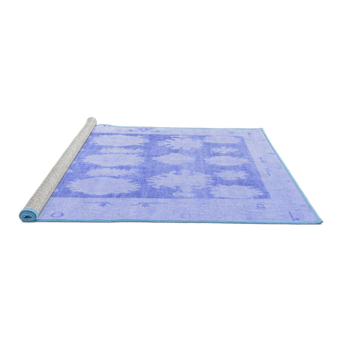 Sideview of Machine Washable Oriental Blue Traditional Rug, wshabs4856blu