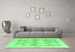 Machine Washable Oriental Emerald Green Traditional Area Rugs in a Living Room,, wshabs4856emgrn