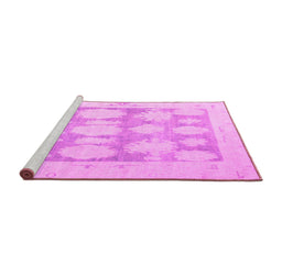 Sideview of Machine Washable Oriental Pink Traditional Rug, wshabs4856pnk