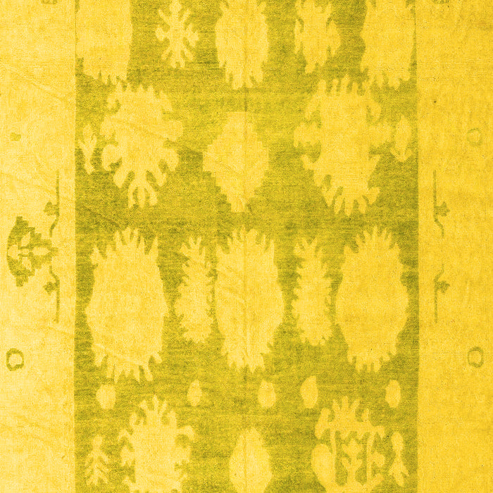 Machine Washable Oriental Yellow Traditional Rug, wshabs4856yw
