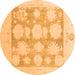 Round Oriental Orange Traditional Rug, abs4856org