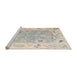 Sideview of Machine Washable Abstract Sage Green Rug, wshabs4857