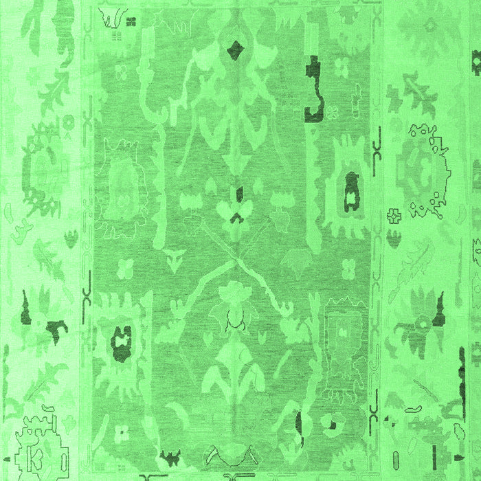 Machine Washable Oriental Emerald Green Traditional Area Rugs, wshabs4857emgrn