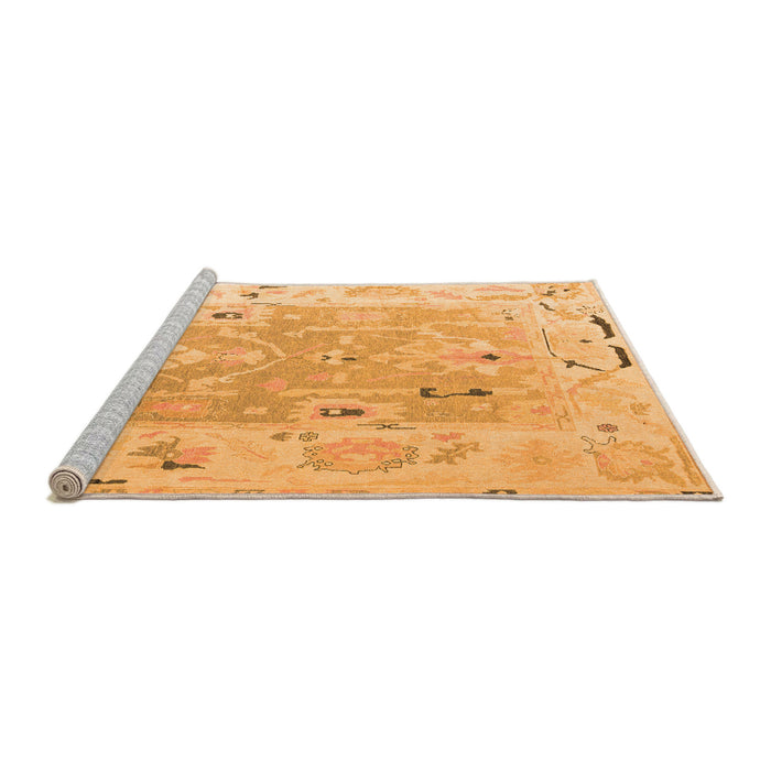 Sideview of Machine Washable Oriental Orange Traditional Area Rugs, wshabs4857org