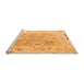 Sideview of Machine Washable Oriental Orange Traditional Area Rugs, wshabs4857org