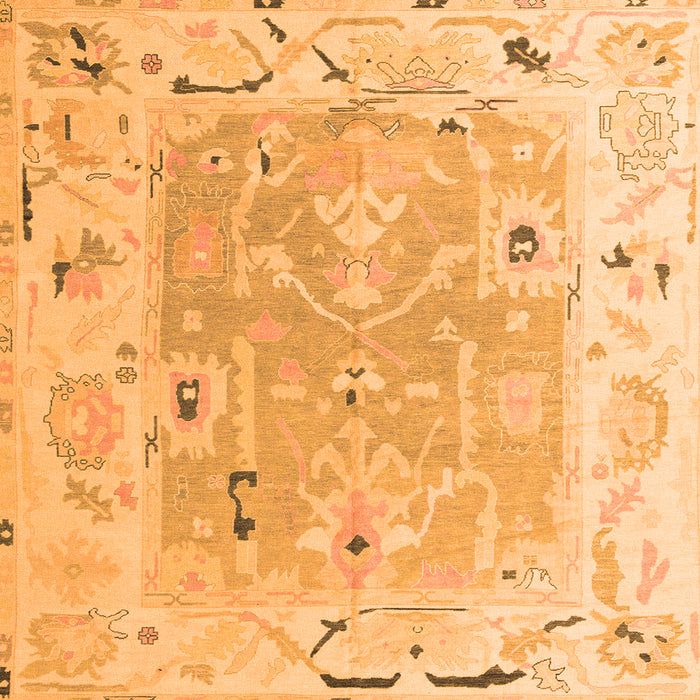 Square Oriental Orange Traditional Rug, abs4857org