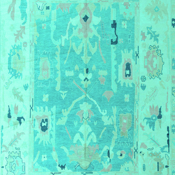 Machine Washable Oriental Turquoise Traditional Area Rugs, wshabs4857turq