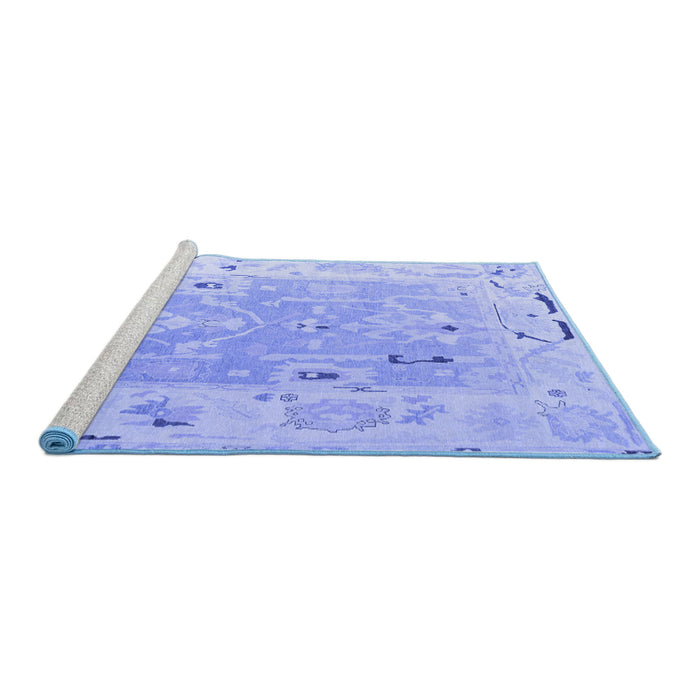 Sideview of Machine Washable Oriental Blue Traditional Rug, wshabs4857blu