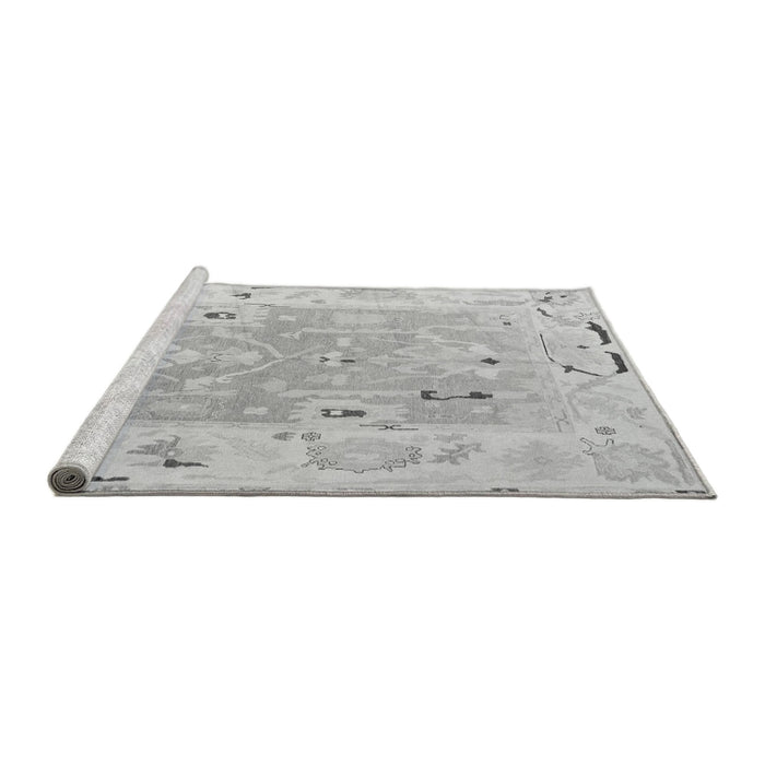 Sideview of Machine Washable Oriental Gray Traditional Rug, wshabs4857gry