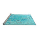 Sideview of Machine Washable Oriental Light Blue Traditional Rug, wshabs4857lblu