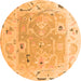 Round Oriental Orange Traditional Rug, abs4857org