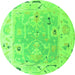 Round Oriental Green Traditional Rug, abs4857grn