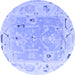 Round Oriental Blue Traditional Rug, abs4857blu