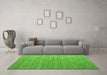 Machine Washable Abstract Green Modern Area Rugs in a Living Room,, wshabs4858grn