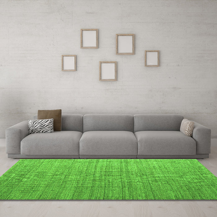 Machine Washable Abstract Green Modern Area Rugs in a Living Room,, wshabs4858grn