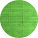 Round Abstract Green Modern Rug, abs4858grn