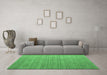 Machine Washable Abstract Emerald Green Modern Area Rugs in a Living Room,, wshabs4858emgrn