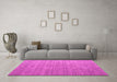 Machine Washable Abstract Pink Modern Rug in a Living Room, wshabs4858pnk