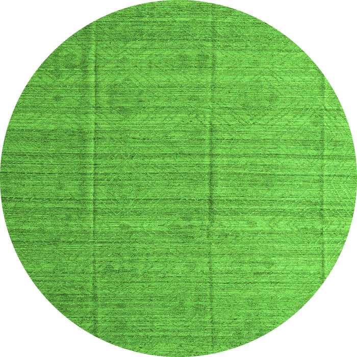 Round Machine Washable Abstract Green Modern Area Rugs, wshabs4858grn