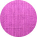 Round Abstract Pink Modern Rug, abs4858pnk